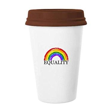 Imagem de Diferença de gênero e identidade Caneca de cerâmica com igualdade de arco-íris Copo de café Copo de cerâmica