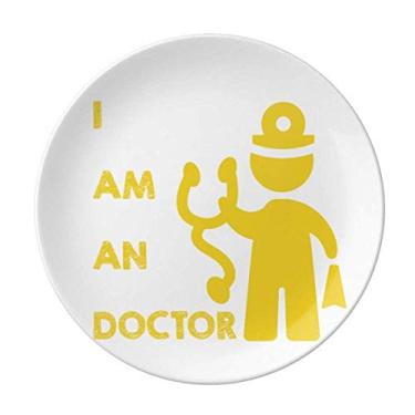 Imagem de Estetoscópio Placa de Posição Corporal de Porcelana Decorativa Salver Prato de Jantar