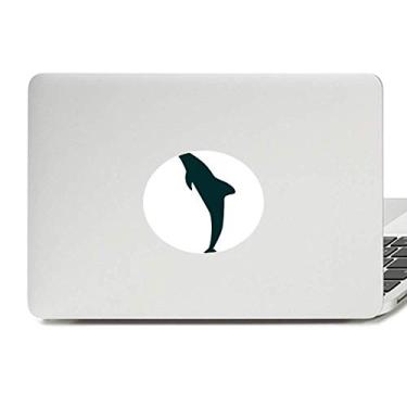 Imagem de Adesivo de notebook com emblema de vinil golfinho simplificado para o oceano azul