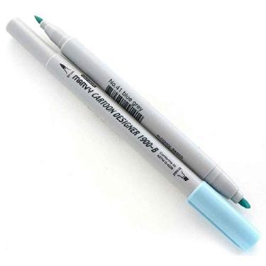 Imagem de Caneta Marcador Artístico Marvy Uchida Cartoon Designer Ponta Dupla no. 41 Blue Grey 1900-B