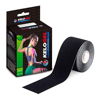 Imagem de FITA KINÉSIO TAPE BANDAGEM ELÁS. KELOGEL PREMIUM 5CMX5M 5UN COR:PRETO
