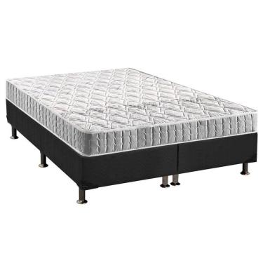 Imagem de  Cama Box Queen: Colchão Espuma D33 Anjos Orthosono + Base CRC Suede Gray(158x198)