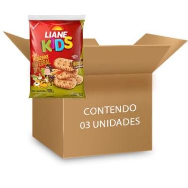 Imagem de Biscoito Sem Lactose Maizena Integral Mini Liane contendo 3 pacotes de 100g cada