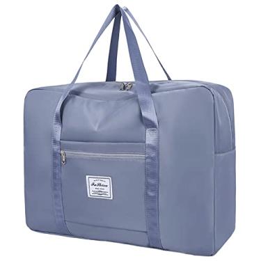 Imagem de Bolsa esportiva para viagem feminina, esportiva, academia, bolsa de viagem resistente à água, bolsa esportiva de fim de semana, Azul