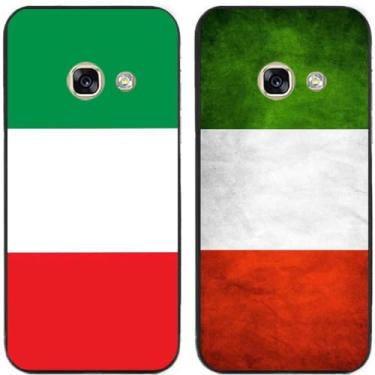 Imagem de 2 peças retrô bandeira da Itália impressa TPU gel silicone capa de telefone traseira para Samsung Galaxy (Galaxy A3 2017)