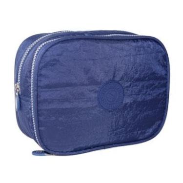 Imagem de Estojo Box Escolar 2 Divisórias Nylon Retangular Yepp MB13033-E (Azul Marinho)