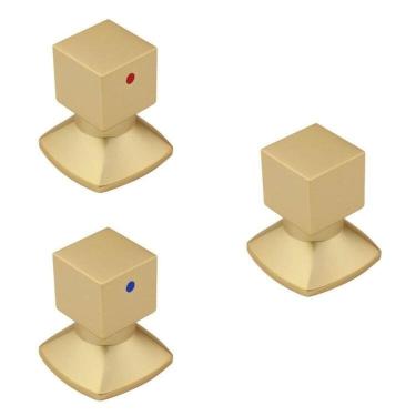 Imagem de Kit com 3 Acabamentos para Registro C46 Água Quente/Fria Ducon Metais Gold