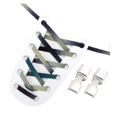 Imagem de Elastic Shoelaces Sneakers Mix And Match Colors No Tie Shoe Laces Children Adult Wide Fast Shoelaces(Starry sky)