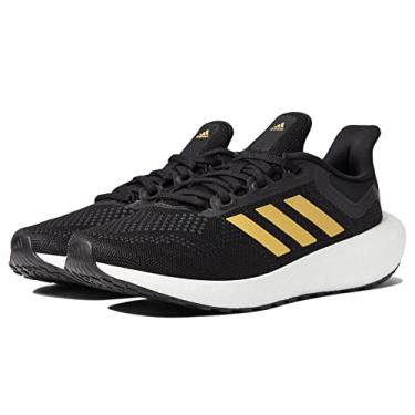 Imagem de adidas Tênis de corrida feminino Pureboost 22, Preto/dourado metálico/carbono, 36
