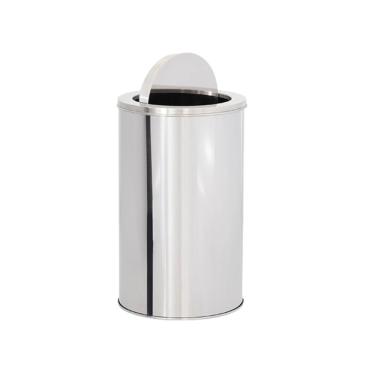 Imagem de Lixeira em Aço Inox 27L Basculante Redonda