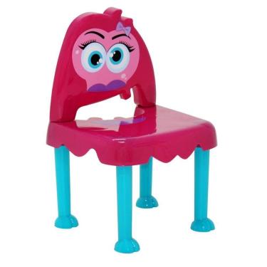 Imagem de Cadeira Infantil Tramontina Monster Em Polipropileno Rosa Com Base Azul