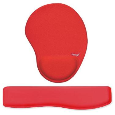 Imagem de Kit Ergonômico Mouse Pad + Apoio de Pulso Teclado Vermelho - Reflex