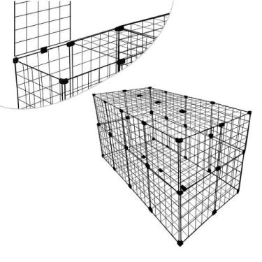 Imagem de Cercado Porquinho Da ÍNdia Com Fundo, PÉS E Teto 60x120x60cm Preto - I