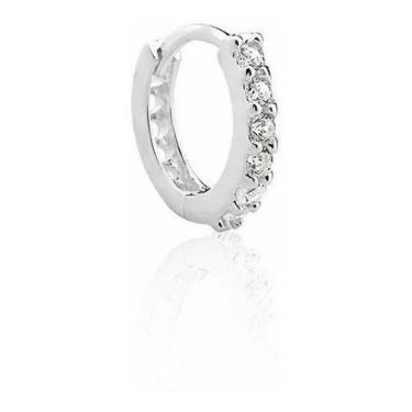 Imagem de Piercing Cartilagem Brinco Argola Prata Pedra Zirconia 8 Mm - De Castr