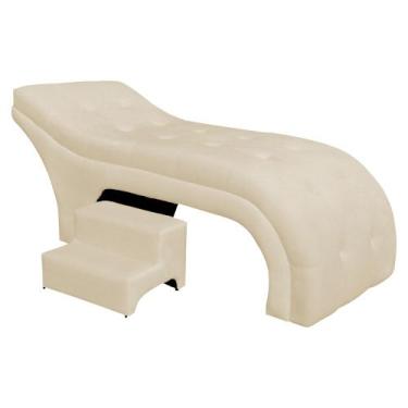 Imagem de Maca Botonê Estética Estofada Suede 70cm - Estopar, Suede Marfim