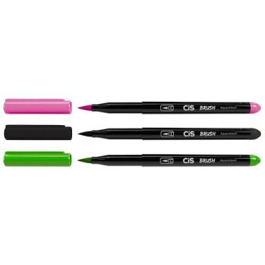 Imagem de Kit 03 Caneta Pincel Marcador CIS Brush Pen Escolha a Cor