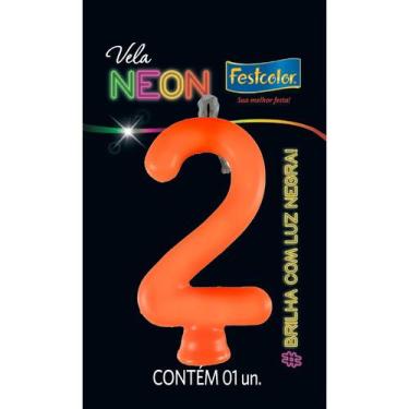 Imagem de Vela Laranja Neon - 01 Unidade - Festcolor