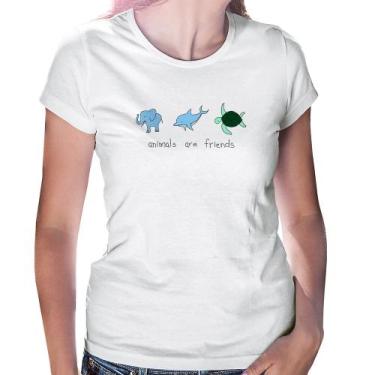 Imagem de Baby Look Animals are friends - Foca na Moda, Branco, G