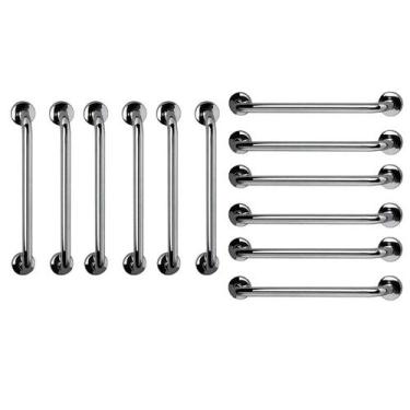Imagem de Barra de Apoio 60cm Aço Inox Kit 12 Unidades Criança Idoso Gestante De