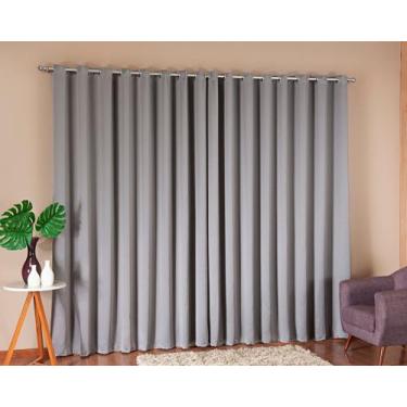 Imagem de Cortina Blackout Corta Luz Em Tecido Grosso 2,00X1,60 Chumbo - Thais E