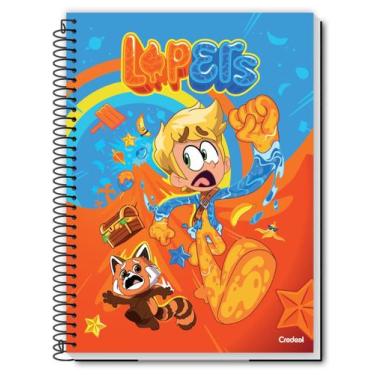 Imagem de Caderno Escolar Youtuber Lopers 1 Matéria 80 Fls Com Adesivo - Credeal
