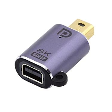 Imagem de xiwai Adaptador 8K Mini DisplayPort 1.4 macho para mini DP fêmea 60hz UHD 4K 144hz 7680 * 4320 Ultra-HD para laptop, PC, monitor de vídeo