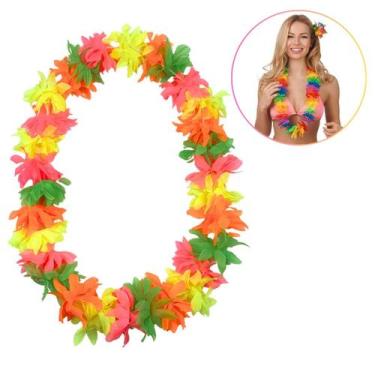 Imagem de Colar Havaiano Colorido Fantasia Festa Balada - Cod Col001 - Rpires, A