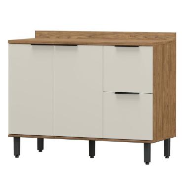 Imagem de Balcao Pia Com Tampo MDF 120 cm Tosc BT3 TP1 Freijo Off White MXM