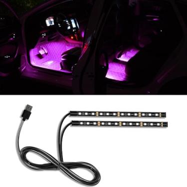 Imagem de Piburth Fita de LED para carro, 24 luzes LED RGB para ambientes interiores sob o painel, luz noturna ambiente de 12 V, lâmpada decorativa de interior automotivo, acessórios universais para carros