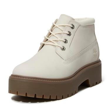 Imagem de Timberland Bota feminina Stone Street Mid com cadarço, Nobuck natural, 7.5 Wide