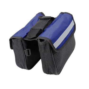 Imagem de REPAIROCK 18 x 15 x 15 cm Alforje de bicicleta, bolsa para quadro de bicicleta, bolsa de ferramentas, bolsa de armazenamento, preto, azul, peças de reposição para automóveis