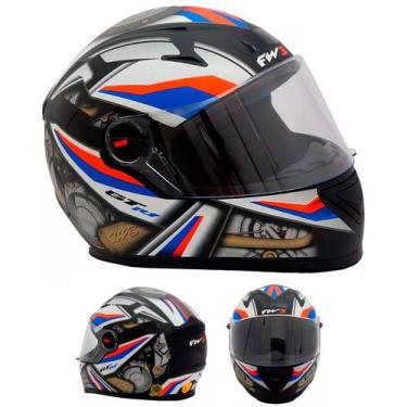Imagem de Capacete Fw3 Fechado Moto GTN R1 Todas As Cores Motoboy Esportivo Com 