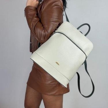 Imagem de Mochila  recuo em couro legítimo b.901, Gelo verde