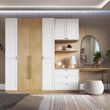Imagem de Guarda Roupa 158,9 cm 6 Portas com Cômoda 3 Gavetas 100% MDF - GenialF