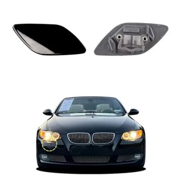 Imagem de Goholy Capa de arruela de farol de para-choque dianteiro de carro compatível com BMW 328i 335i Coupe Convertible 2007-2010 Tampa de bicos de arruela de farol 61677171659 61677171660 Capa de spray de
