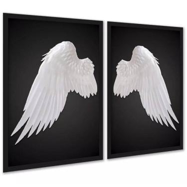 Imagem de Kit 2 Quadros Decorativos Asas De Anjo 45X34Cm