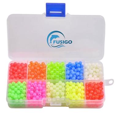 Imagem de FUSIGO Conjunto sortido de contas de pesca, 1000 peças de 5 mm isca de pesca boia redonda ovos brilhantes de plástico rígido para equipamentos de pesca para líderes de equipamentos