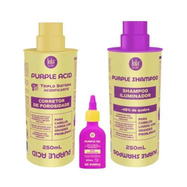Imagem de Kit Lola Purple Sh 250ml + Acidificante 250ml + Óleo 50ml - Lola Cosmé