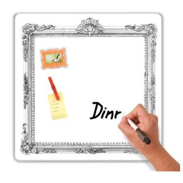 Imagem de Kikkerland Quadro magnético para apagar a seco com moldura branca, 33,75 x 13,75 polegadas