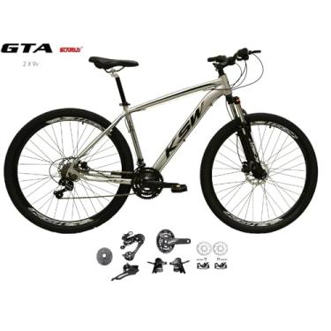 Imagem de Bicicleta Aro 29 Ksw Xlt Kit 2x9 Gta Sunrun Freio Disco K7 11/36 Pedivela 24/38d Garfo com Trava (Prata, 15)