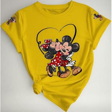 Imagem de Camiseta Feminina Estampa Mickey E Minnie Linha Premium - Lobo Sete, A