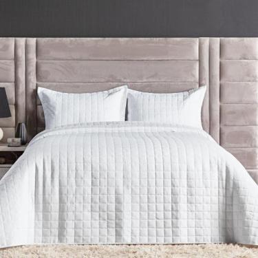 Imagem de Cobre Leito Queen Size 3 Peças Matelado 300 Fios Branco - Enxoval Vip