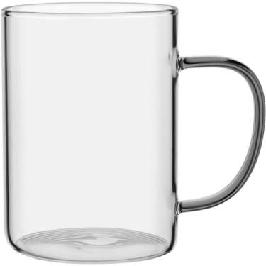 Imagem de CANECA ALÇA CINZA BOROSSILICATO 450ml 12x8x8cm TRANSPARENTE