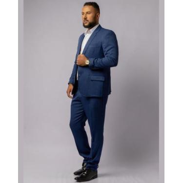Imagem de Terno/Costume Microfibra - Azul Jeans - Rei do Terno, 52, Masculino, A