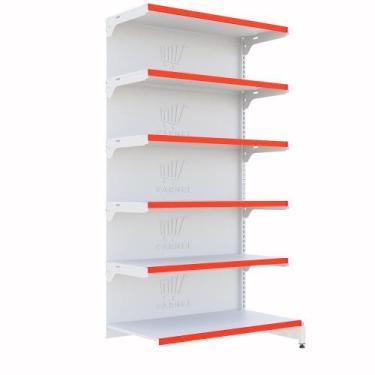 Imagem de Gôndola Para Mercado Parede 1 Continuação 2,00m Bandeja Regulável - Ca