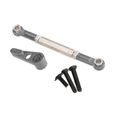 Imagem de Colaxi Braço de direção, haste de direção ajustável, metal, fácil de instalar, alumínio, servo link, haste de tração para 104001 104002 1/10 RC, kit de, Cinza