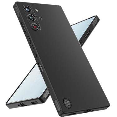Imagem de Natbok Capa para celular Red Magic 10 Pro/Pro+, película de borracha TPU, proteção total flexível, capa fina antiarranhões, preta
