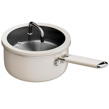 Imagem de Stackbear Panela de aço inoxidável de três camadas, panela de 1,5 l com tampa, panela de cozinha para todos os cooktops, panela de aço inoxidável para casa, cozinha ou restaurante, sem PTFE e PFOA