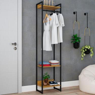 Imagem de Closet Arara 3 Prateleiras Lâmina Mel/Preto 19219 - Compace, Moderno, 
