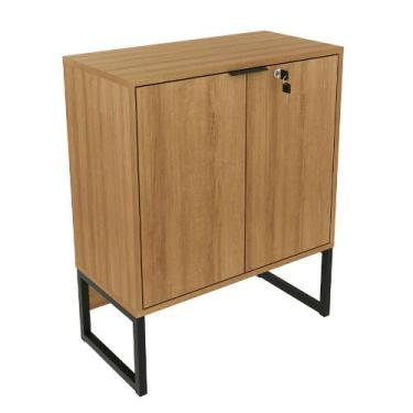 Imagem de Balcão Multiuso Para Escritório Sala Com Chave 02 Portas Oliver T01 Am